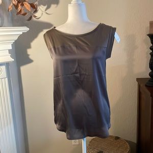 Loft - NWT sleeveless top - part tee/part faux satin - size X small